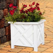 Plant Pot Holder, Planter Container Box by Pure Garden, White   555542386